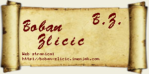 Boban Zličić vizit kartica
